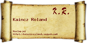 Kaincz Roland névjegykártya