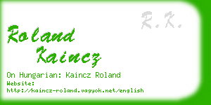 roland kaincz business card